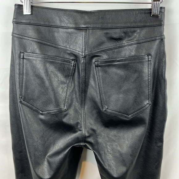 Spanx Black Faux Leather-Like Pull-on Ankle Stretchy Skinny Pants Size S -‎ NEW - Picture 7 of 12